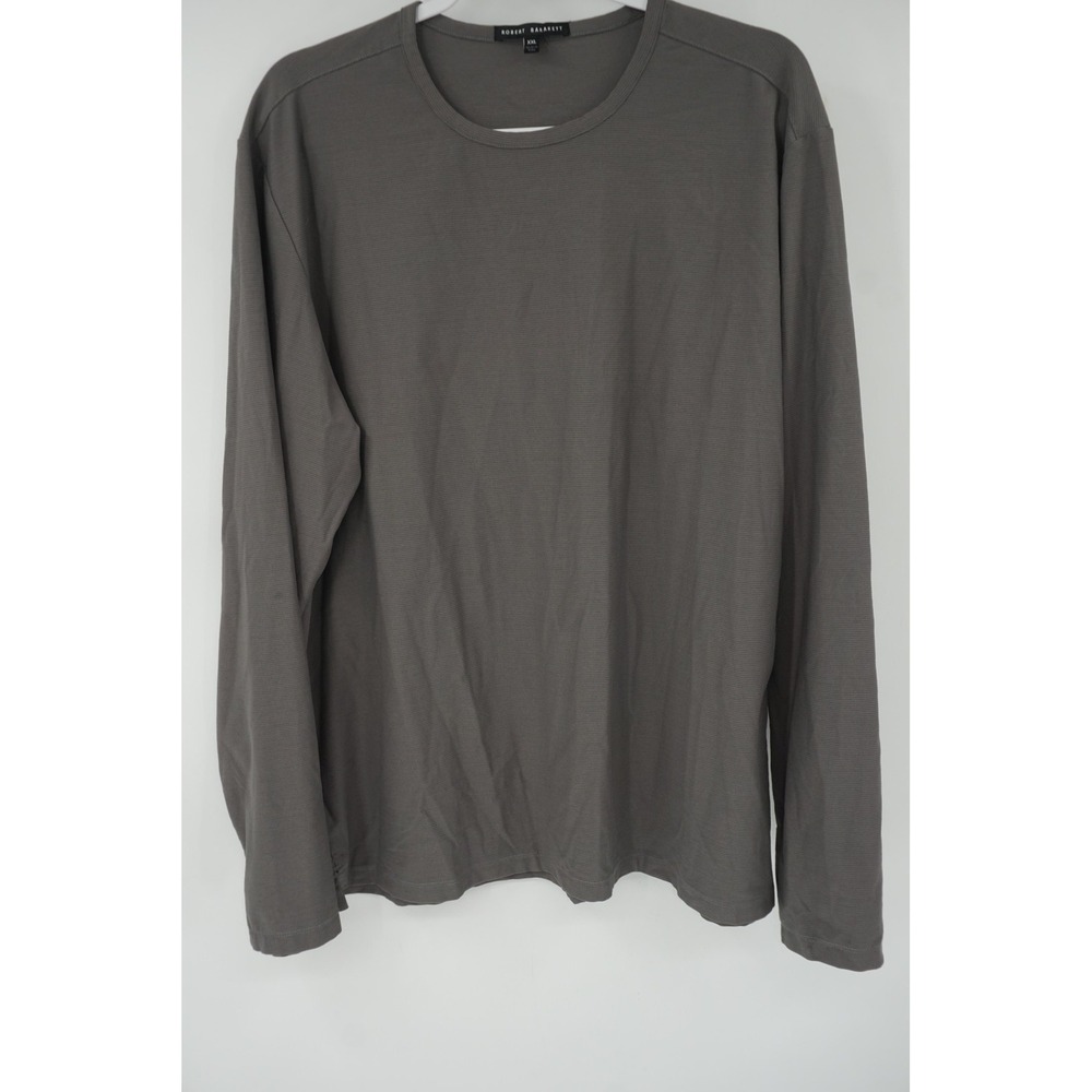 Robert Barakett Shirt Mens 2XL Gray Hickman Long Sleeve Crew Stretch Jersey Knit